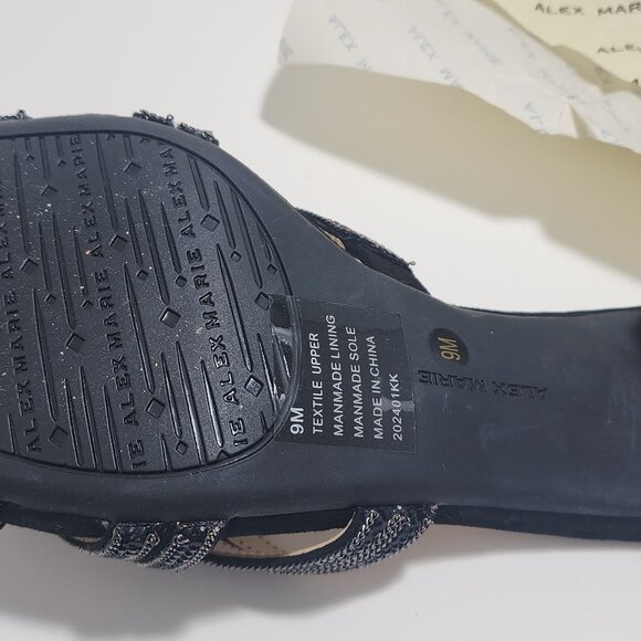 Sparkly Black Slide Dress Shoes by Alex Marie - Picture 3 of 5